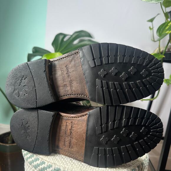 VTG Stacy Adams Tooled Leather Brogue Boots Men 7D Wmn 8.5 Paisley Floral 90s - Picture 7 of 15